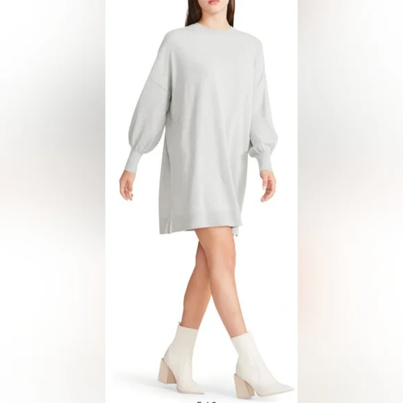 BB DAKOTA Olivia Long Sleeve Sweater Minidress Grey Size Medium 6-8  NWT - Picture 5 of 12